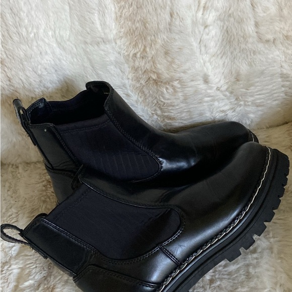 Sole Society Black Ankle Combat Boots - Picture 1 of 8